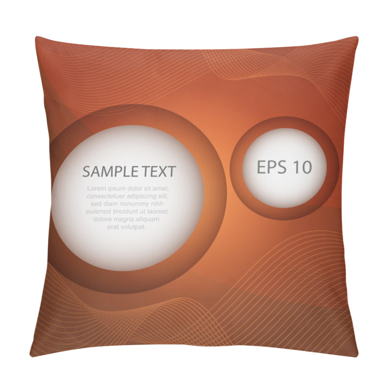 Personality  Abstract Sequence Of Circles On The Orange Background For Design Vector Pillow Covers