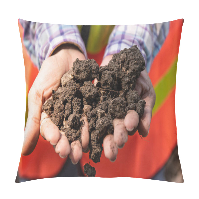 Personality  The Staff Are Checking The Quality Of The Soil In The Farmer's  Pillow Covers