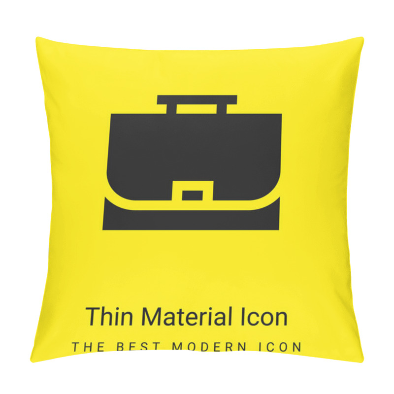 Personality  Briefcase Minimal Bright Yellow Material Icon Pillow Covers