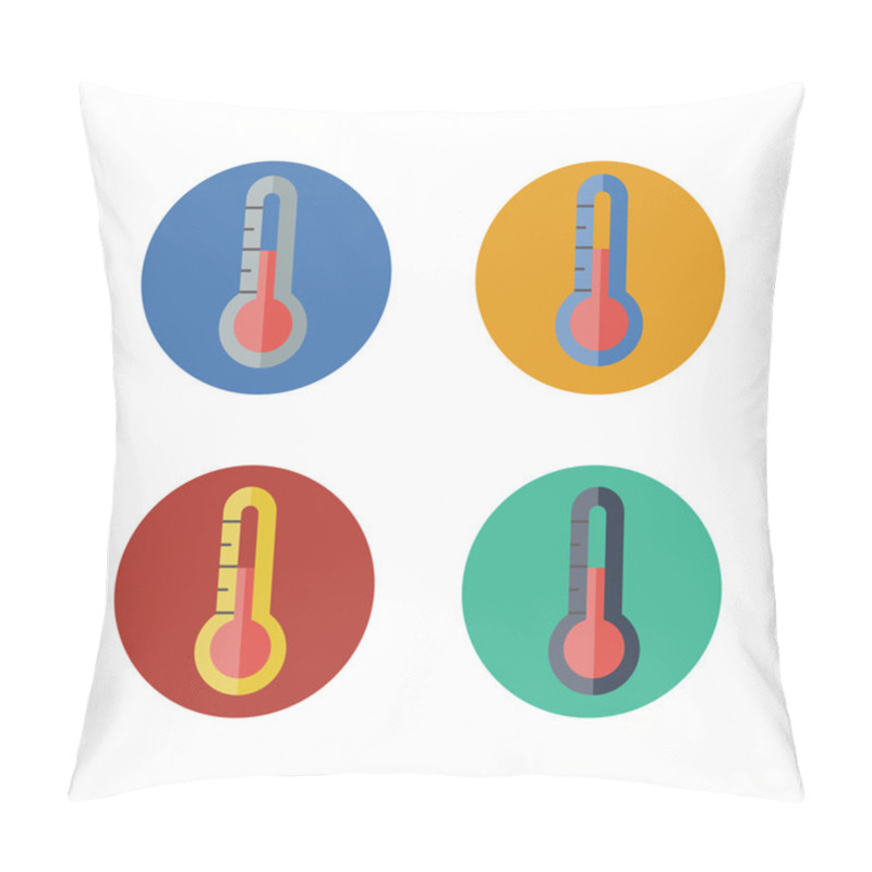 Personality  Thermometer Flat Icon. Vector Illustration. Set Pillow Covers