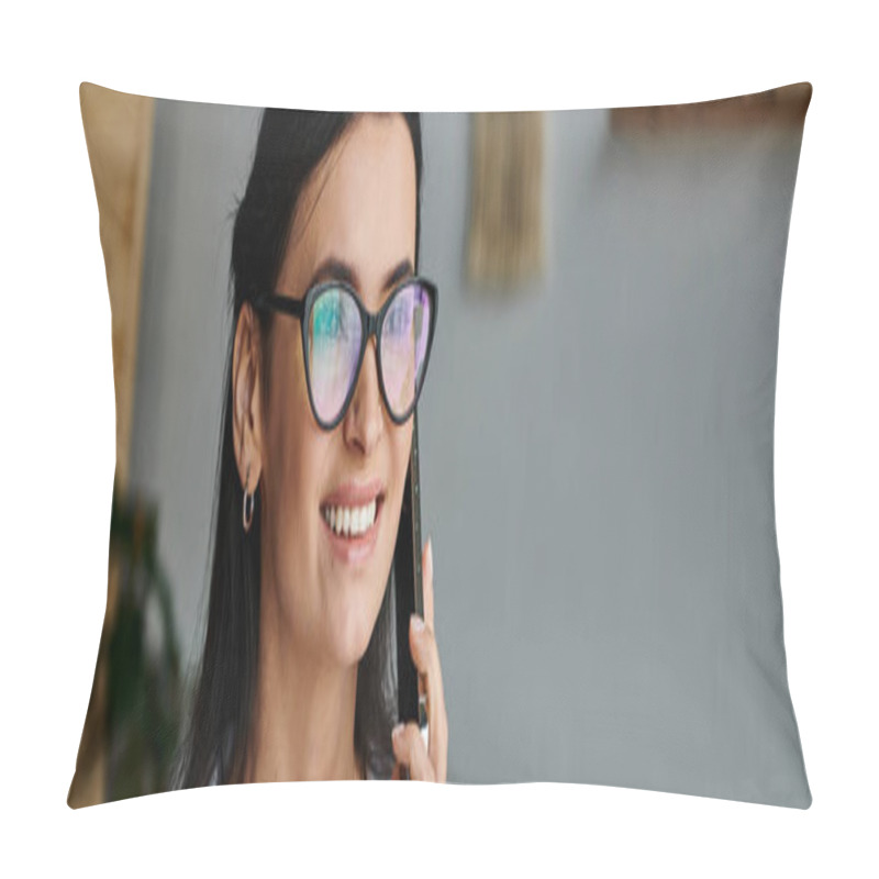 Personality  A Woman Exudes Style And Confidence, Donning Stylish Sunglasses. Pillow Covers