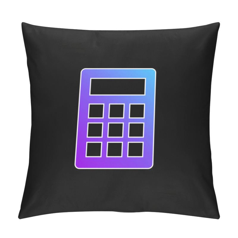 Personality  Basic Calculator Blue Gradient Vector Icon Pillow Covers