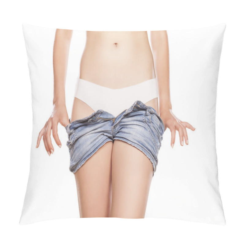 Personality  Short Jeans And White Panties Pillow Covers