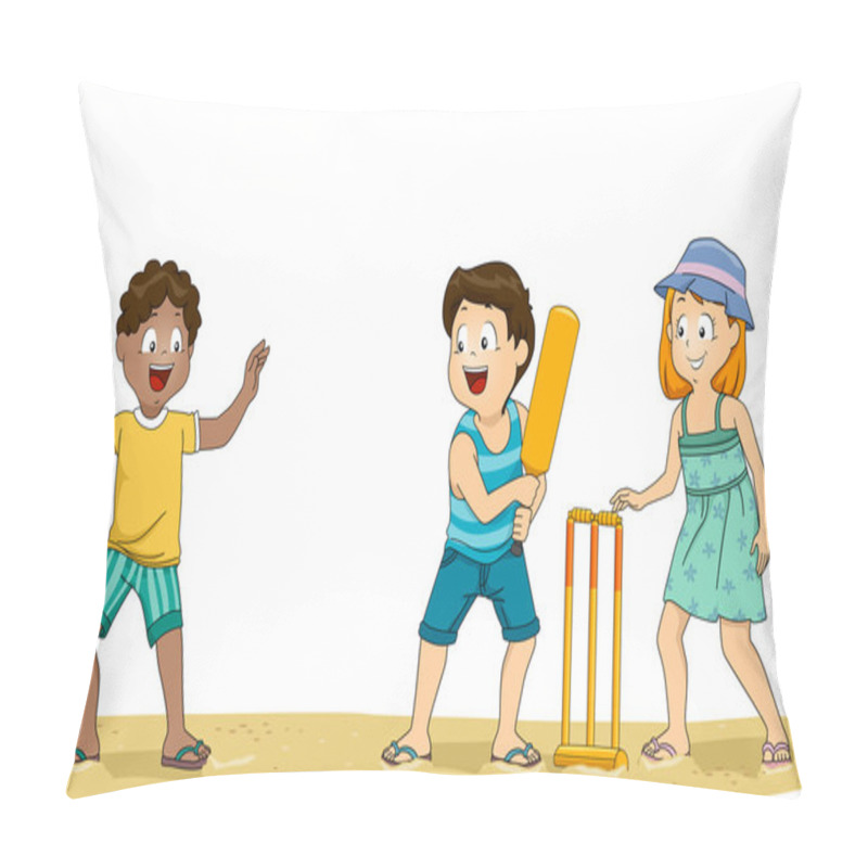 Personality  Kids Playing Cricket Pillow Covers