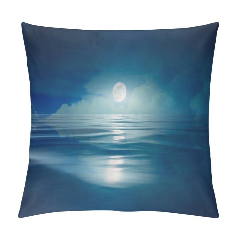 Personality  Full Moon In The Sea At Night Pillow Covers