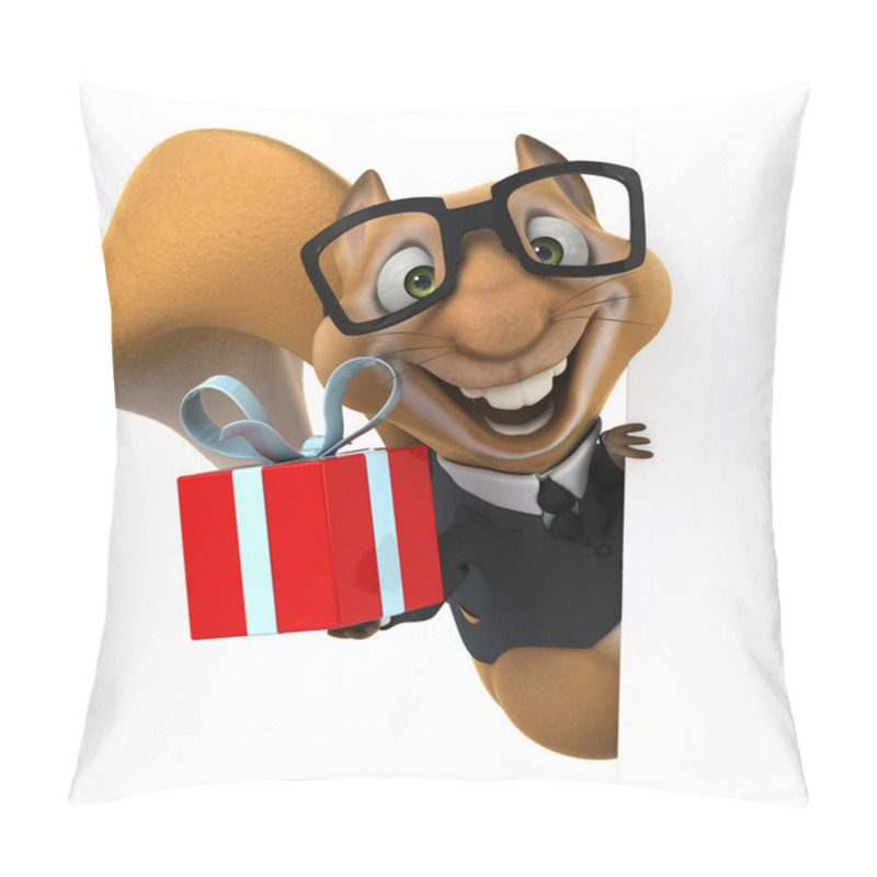 Personality  Fun Squirrel With Gift Pillow Covers