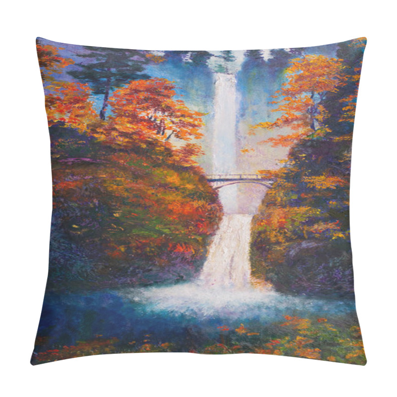 Personality  Autumn Falls Multnomah Oil Painted Pillow Covers