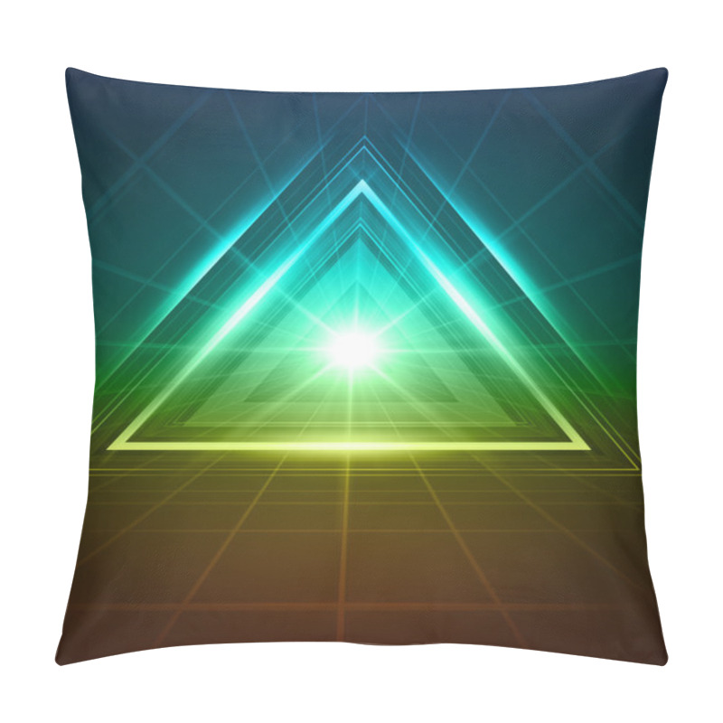 Personality  3D Abstract Triangle Tunnel Vector Background Pillow Covers