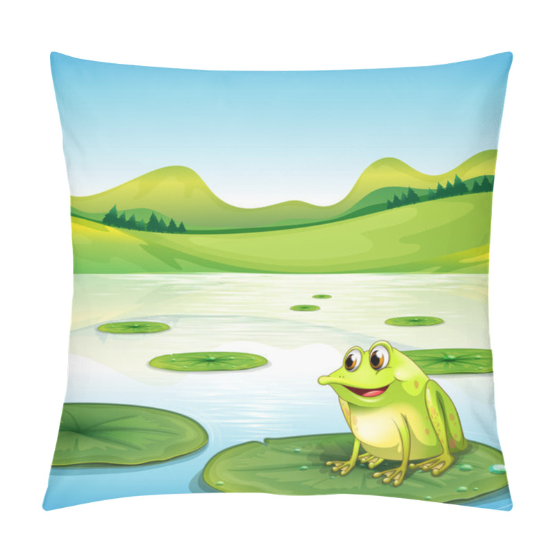 Personality  A Frog Above The Water Lilly Pillow Covers