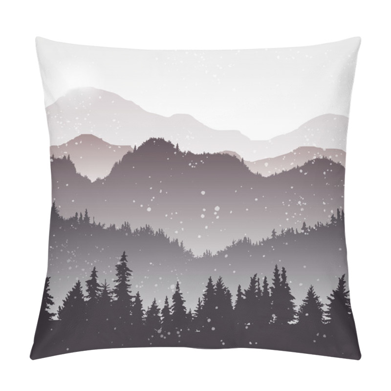 Personality  Landscape With Fir Trees And Snow Pillow Covers