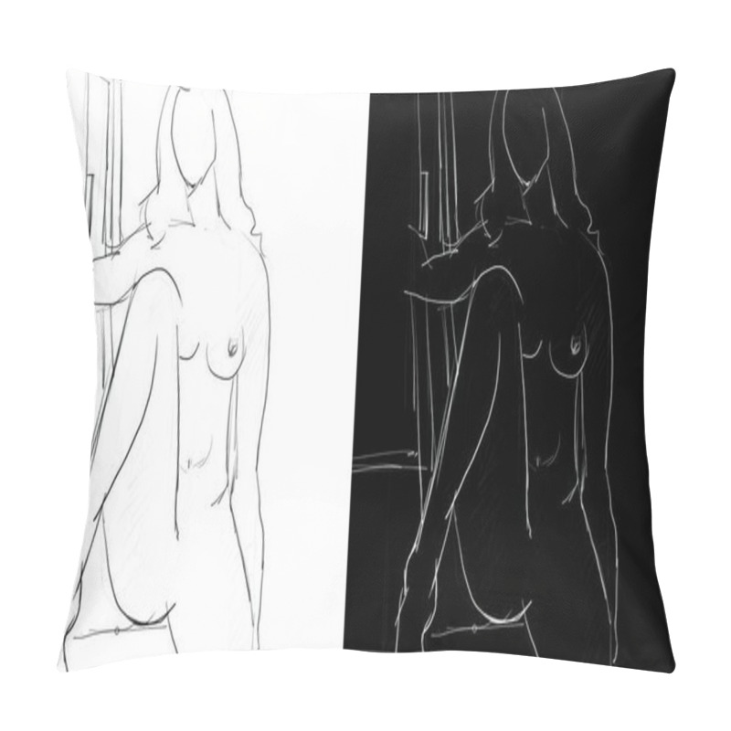 Personality  3d Illustration - Hand Drawing Art Process Pillow Covers