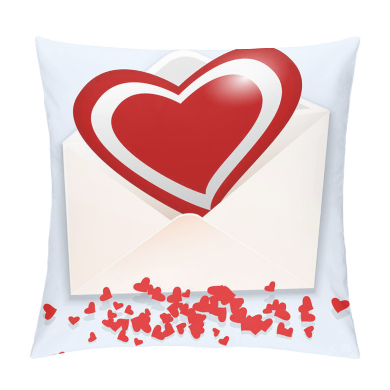 Personality  Open Envelope With Heart. Vector Illustration. Pillow Covers