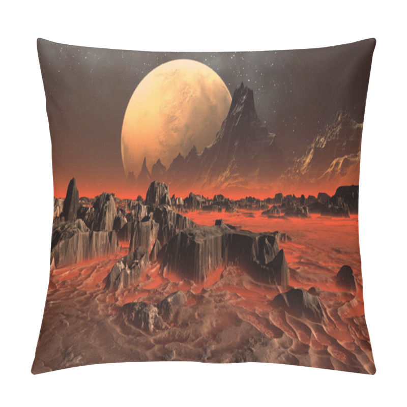 Personality  3D Rendered Fantasy Alien Landscape - 3D Illustration Pillow Covers