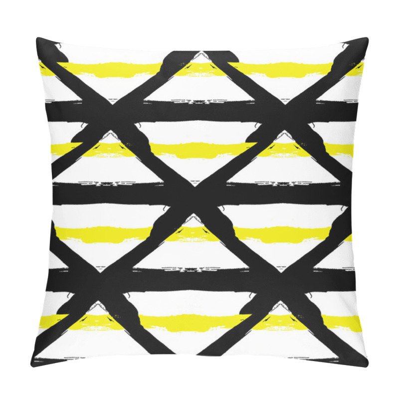 Personality  Painted Striped Yellow Black Pattern Pillow Covers