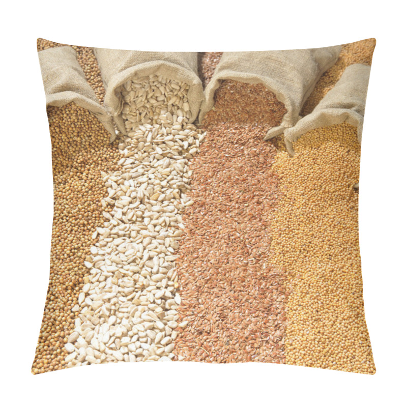 Personality  Seeds Of Coriander, Sunflower, Flax And Mustard Pillow Covers