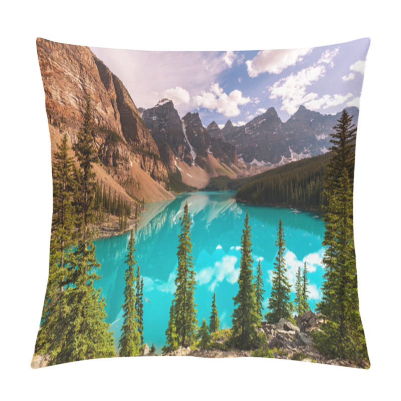 Personality  Moraine Lake In Banff National Park Pillow Covers