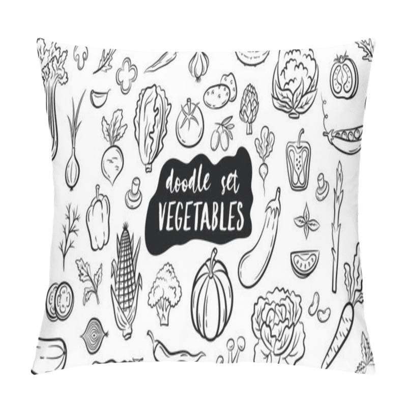 Personality  Hand Drawn Doodle Style Vegetables Isolated On White Background. Vector Illustration For Banners, Websites, Menu Design, Packaging, Cookbook Or Advertising. Pillow Covers