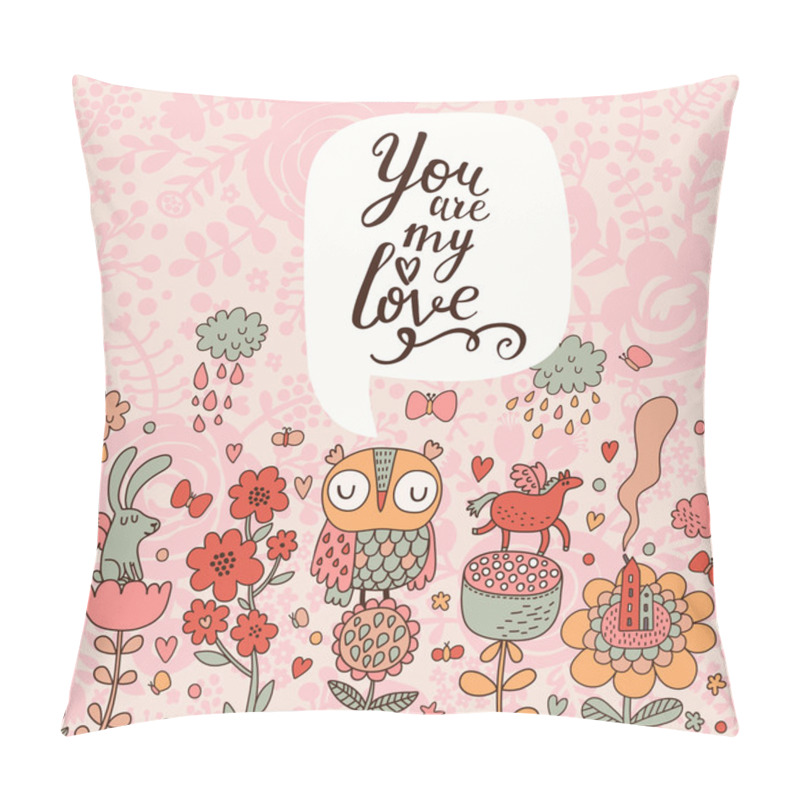 Personality  Romantic, Love Cartoon Card Pillow Covers