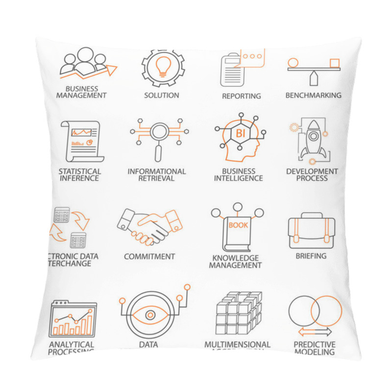 Personality  Icons For Support Business Management Pillow Covers