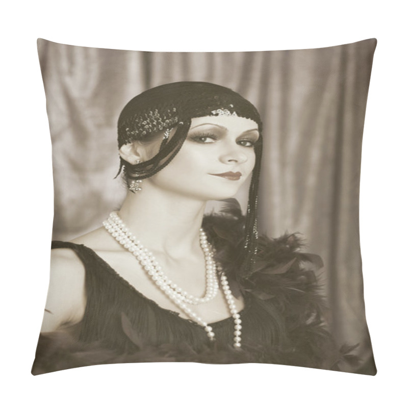 Personality  Retro Flapper Style Woman Pillow Covers