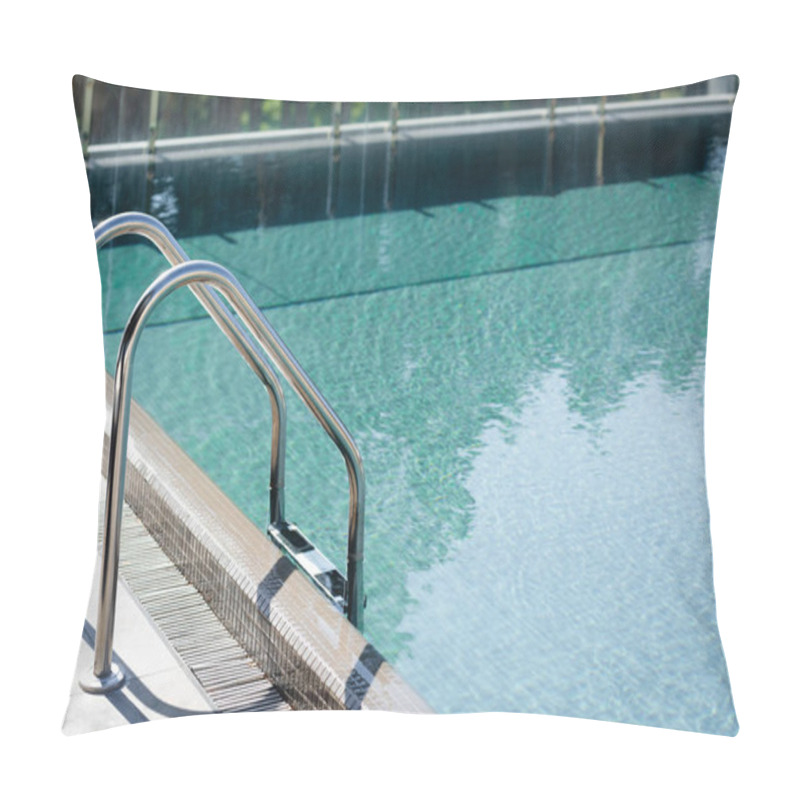 Personality  Transparent Swimming Pool With Railings On Resort During Daytime Pillow Covers