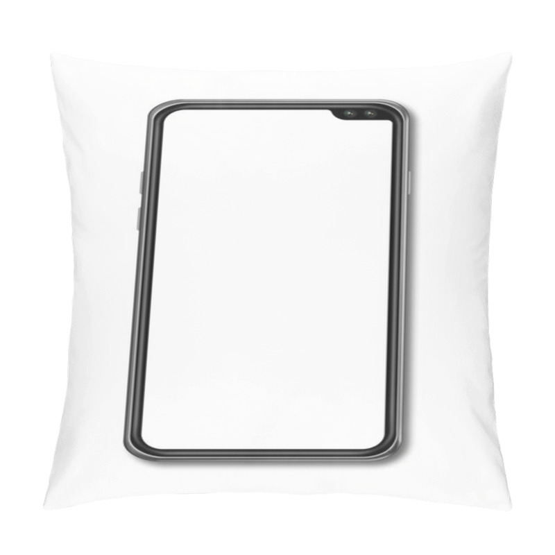 Personality  All-screen Blank Smartphone Mockup Isolated On White. 3D Render Pillow Covers