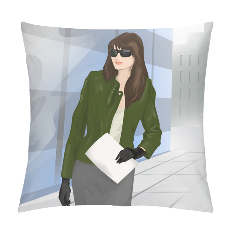 Personality  Businesswoman On The Street Pillow Covers