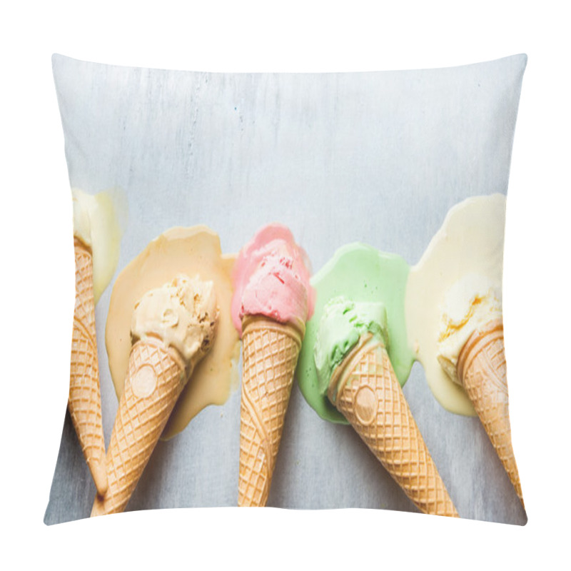 Personality  Ice Cream Cones Of Different Flavors Pillow Covers