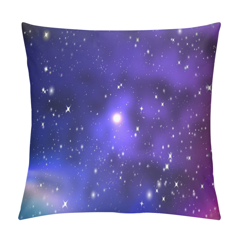 Personality  Many Nebulae And Stars In The Galaxy, Vector Art Illustration. Pillow Covers