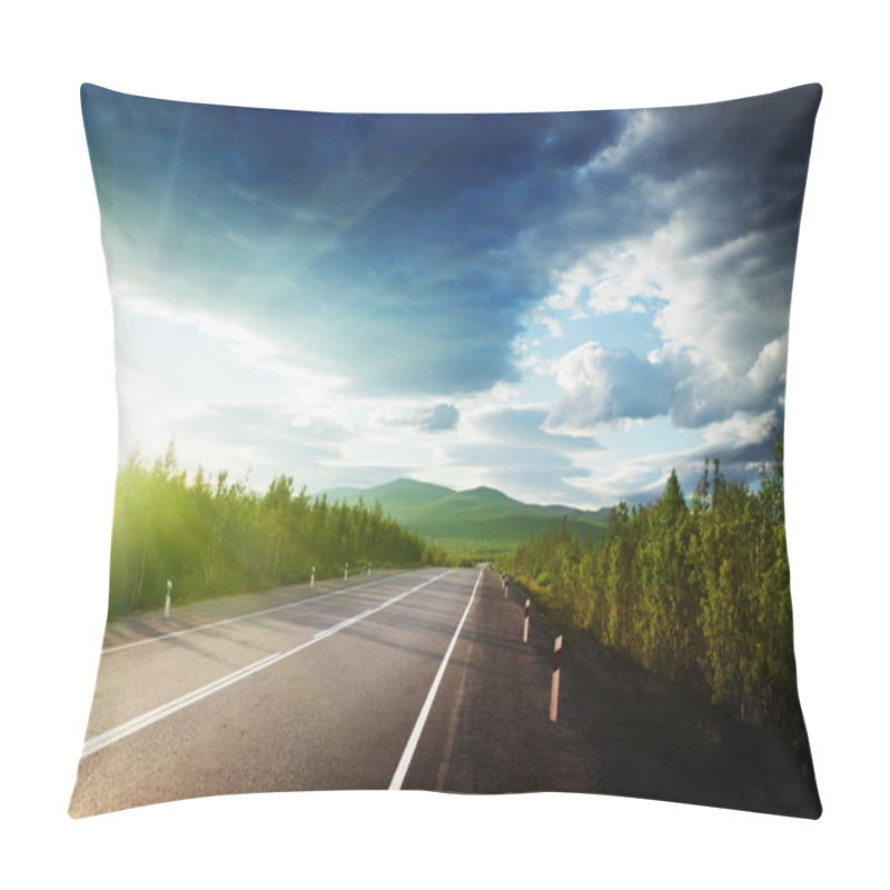 Personality  Road In Mountains Pillow Covers