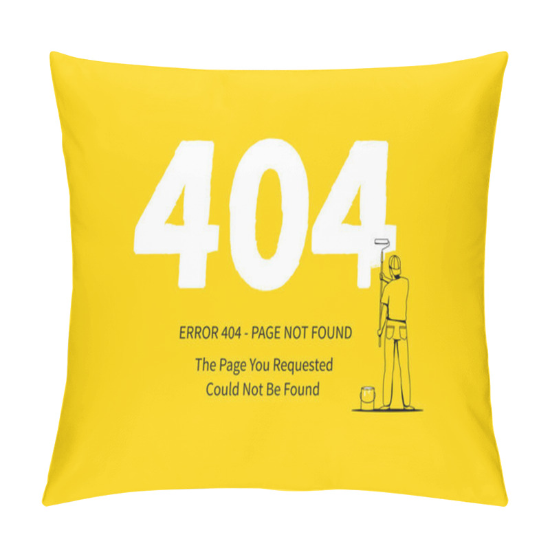 Personality  Error 404 Page With A Painter Vector Illustration Pillow Covers