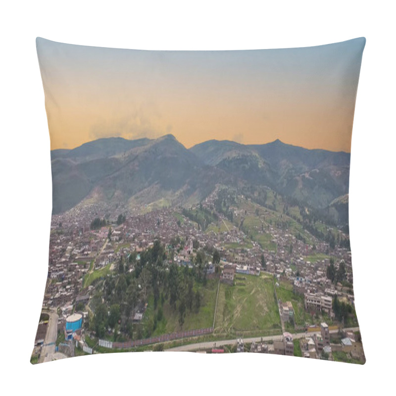 Personality  Sunrise In Huancayo: Panoramic View Of The Andean City Between Mountains Pillow Covers