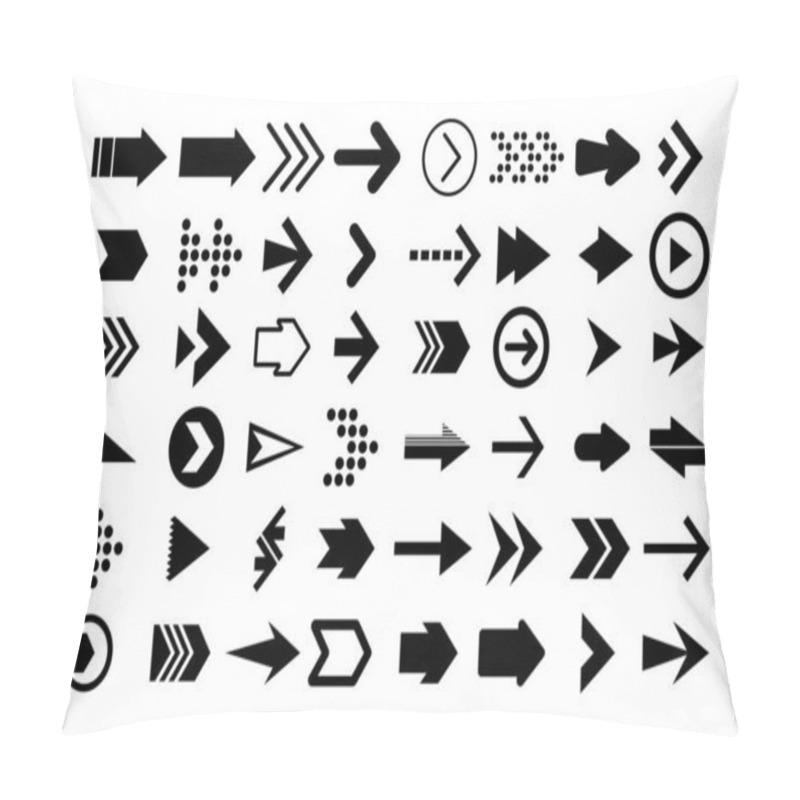 Personality  Illustrations Of Arrow Icon Set Different Arrows Flat Style Isolated On White Pillow Covers