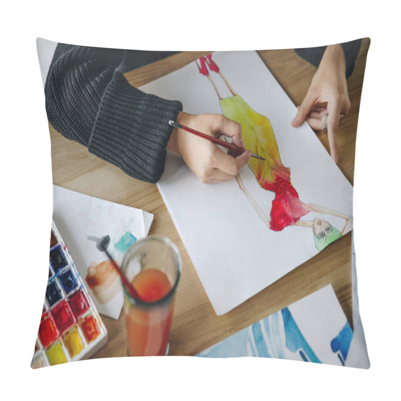 Personality  Fashion Designer Drawing Sketch Pillow Covers