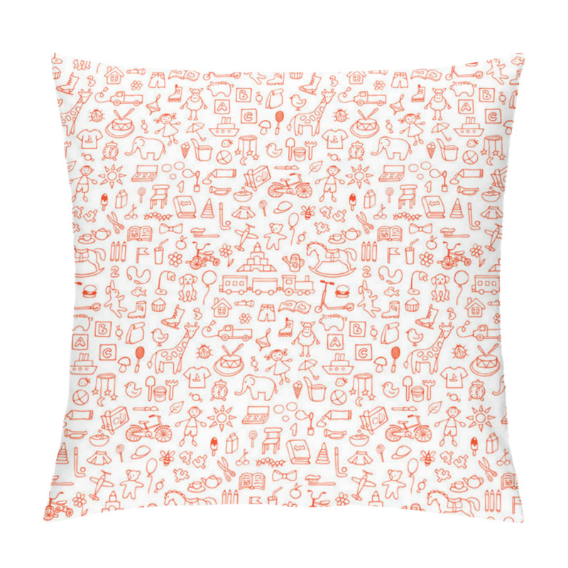 Personality  Seamless Hand Drawn Doodle Pattern With Toys Pillow Covers