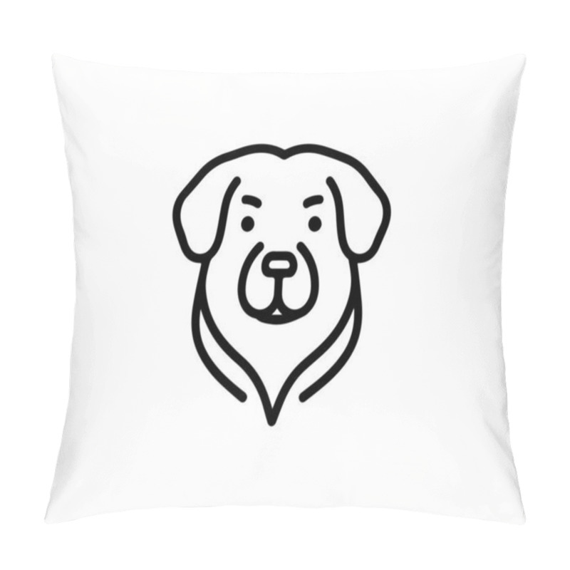 Personality  Minimalist Lines Outline The Dog Logo Design Icon Symbol Vector Illustration. Pillow Covers