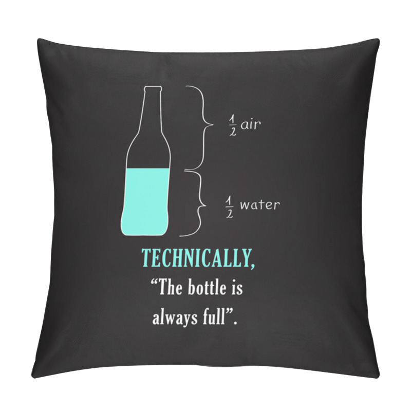 Personality  Technically, The Bottle Is Always Full. - Funny Inscription Templa Pillow Covers