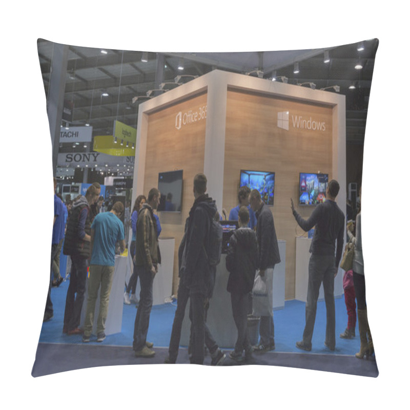 Personality  Microsoft Company Booth At CEE 2015, The Largest Electronics Trade Show In Ukraine Pillow Covers