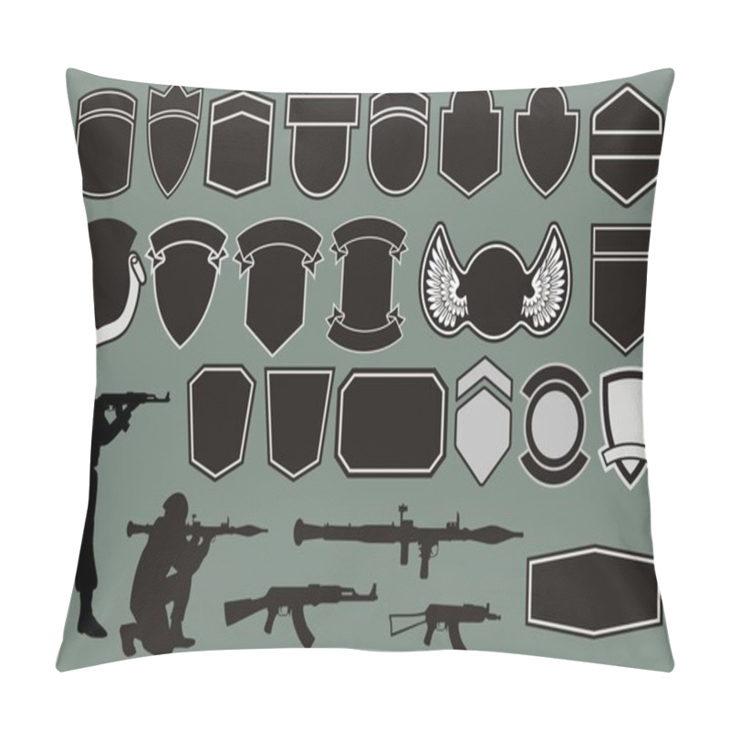 Personality  Set For Designing Of Military Badges Pillow Covers