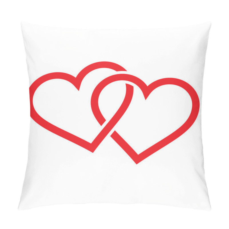 Personality  Twin Linked Red Valentines Hearts Pillow Covers