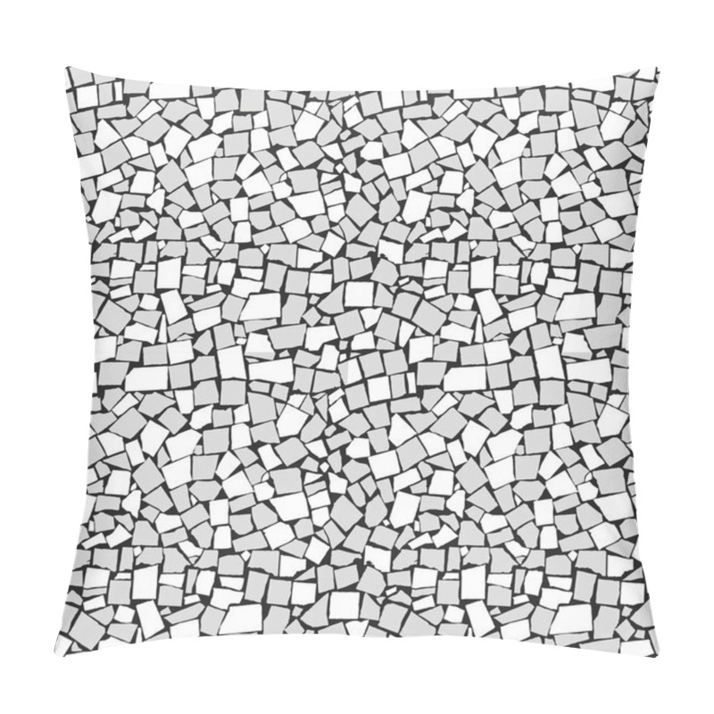 Personality  Vector Seamless Texture Of Black And White Asymmetric Decorative Tiles Wall. Vector Illustration Pillow Covers