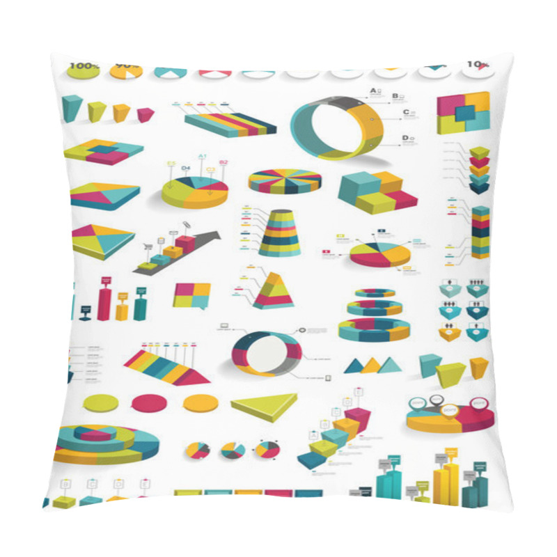 Personality  Collections Of Infographics 3D Design Diagrams. Pillow Covers