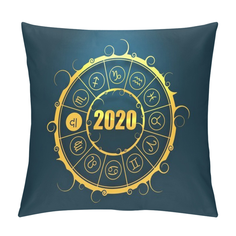 Personality  Astrology Symbols In Circle. Pillow Covers