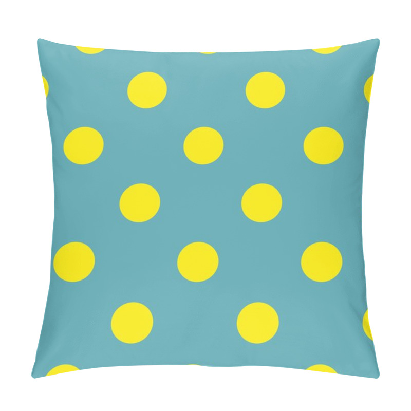 Personality  Seamless Vector Pattern With Neon Yellow Polka Dots On Blue Background Pillow Covers