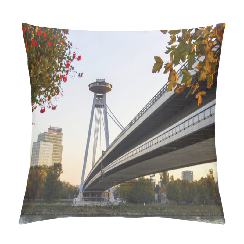 Personality  SNP Bridge Over Danube River, Bratislava,Slovakia Pillow Covers