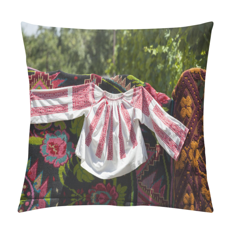 Personality  Romanian Traditional Blouse - Textures And Traditional Motifs Pillow Covers