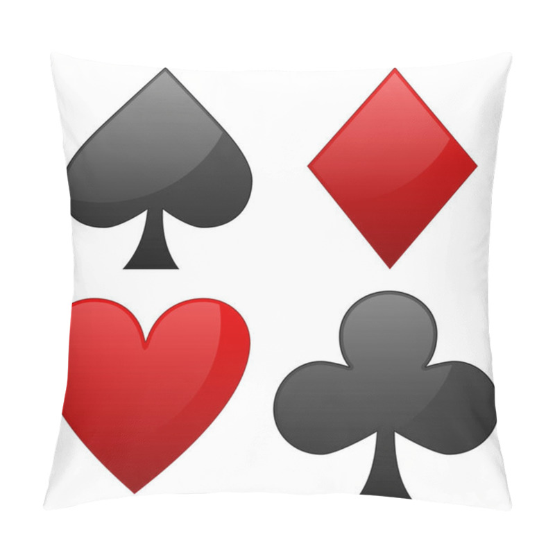 Personality  Card Suit Symbols. Spade, Heart, Diamond And Club Symbols. Pillow Covers