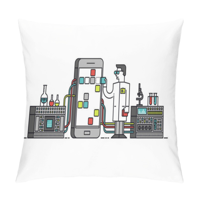 Personality  Interface Designer Desk Illustration Pillow Covers