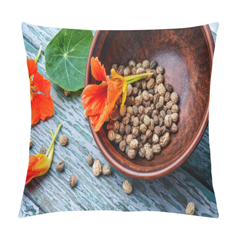 Personality  Seeds, And Flowers Of Nasturtium Pillow Covers