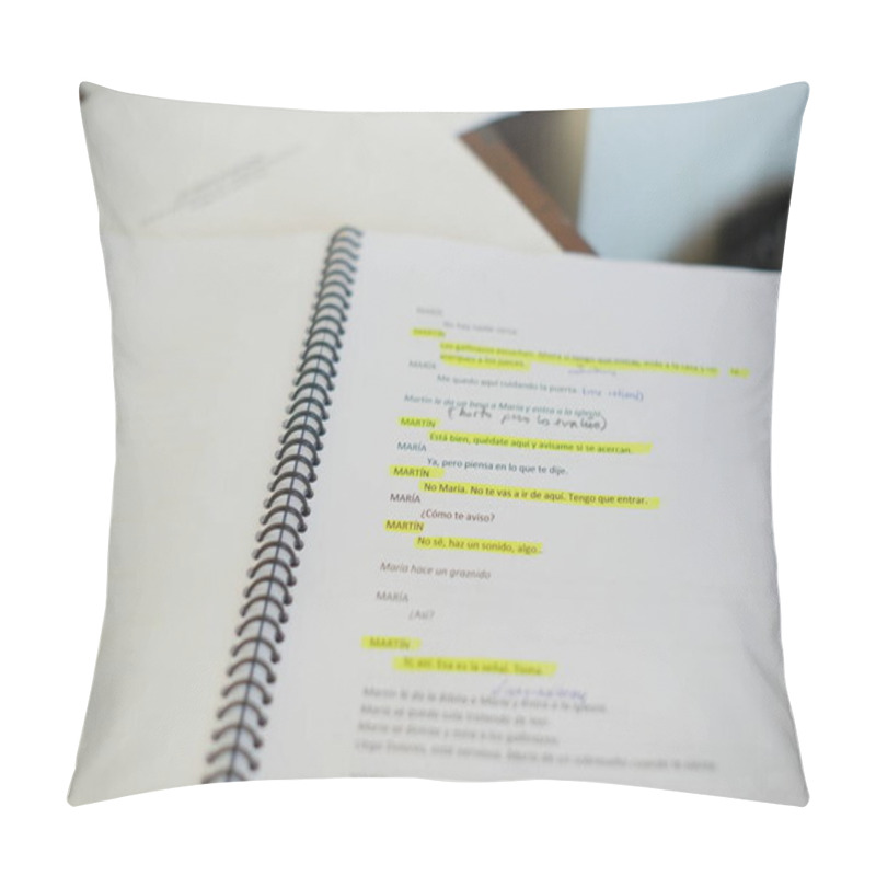 Personality  A Script Of A Play Underlined In Yellow Marker Pillow Covers